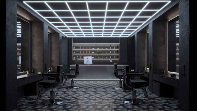 BARBERSHOP - S23 _ BÍLÁ _ DLAŽBA SE VZOREM